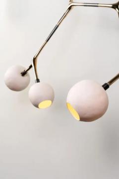 Isabel Moncada MANTIS 13 pendant light Polished Lost Wax Bronze 13 White Porcelain Globes - 3837866