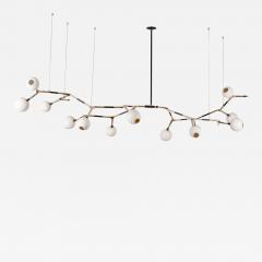 Isabel Moncada MANTIS 13 pendant light Polished Lost Wax Bronze 13 White Porcelain Globes - 3890731