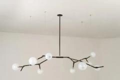 Isabel Moncada MANTIS 9 pendant light Lost Wax Bronze Vintage Finish 9 White Glass Globes - 3837887