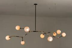 Isabel Moncada MANTIS 9 pendant light Lost Wax Polished Bronze 9 White Porcelain Globes - 3837855