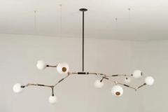 Isabel Moncada MANTIS 9 pendant light Lost Wax Polished Bronze 9 White Porcelain Globes - 3837856