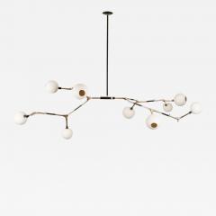 Isabel Moncada MANTIS 9 pendant light Lost Wax Polished Bronze 9 White Porcelain Globes - 3895582