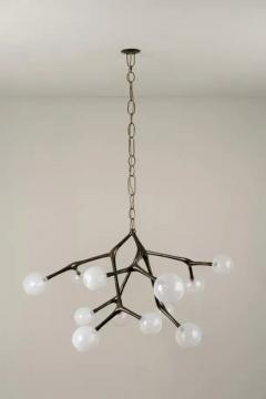 Isabel Moncada MARATUS chandelier Lost Wax Bronze Vintage Finish Blown Glass Globes - 3837859