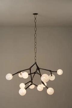 Isabel Moncada MARATUS chandelier Lost Wax Bronze Vintage Finish Blown Glass Globes - 3837875