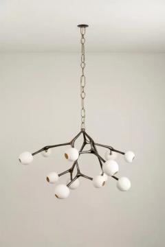 Isabel Moncada MARATUS chandelier Lost Wax Bronze Vintage Finish White Porcelain Globes - 3837865