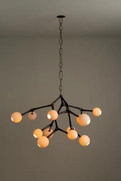 Isabel Moncada MARATUS chandelier Lost Wax Bronze Vintage Finish White Porcelain Globes - 3837883