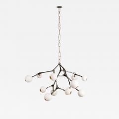 Isabel Moncada MARATUS chandelier Lost Wax Bronze Vintage Finish White Porcelain Globes - 3895585