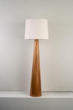 Isabel Moncada Malva Modern Floor Lamp Parota Natural Wood Ivory Fiberglass Shade - 4127902
