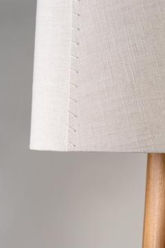 Isabel Moncada Malva Modern Floor Lamp Parota Natural Wood Ivory Fiberglass Shade - 4127903