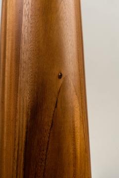 Isabel Moncada Malva Modern Floor Lamp Parota Natural Wood Ivory Fiberglass Shade - 4127904