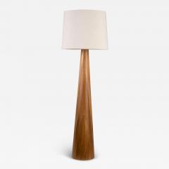 Isabel Moncada Malva Modern Floor Lamp Parota Natural Wood Ivory Fiberglass Shade - 4130242