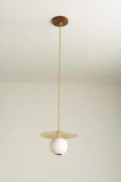 Isabel Moncada Minimalist Pendant Light Hammered Finish Handmade White Porcelain Globe - 3837543