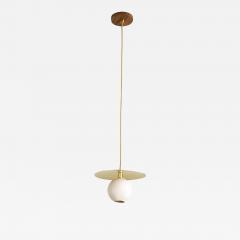 Isabel Moncada Minimalist Pendant Light Hammered Finish Handmade White Porcelain Globe - 3854987