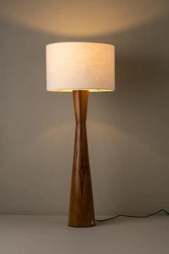 Isabel Moncada Modern Floor Lamp Rosa Morada Natural Wood Ivory Fiberglass Shade - 3837756