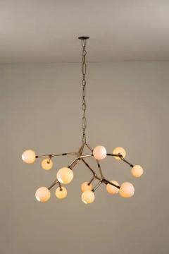 Isabel Moncada Organic Modern Chandelier Polished Lost Wax Brass Handmade Porcelain Globes - 3837828