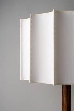 Isabel Moncada Organic Modern Floor Lamp Natural Wood Handmade Ivory Fluted Shade - 3837627