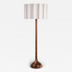 Isabel Moncada Organic Modern Floor Lamp Natural Wood Handmade Ivory Fluted Shade - 3854994