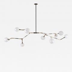 Isabel Moncada Organic Modern Light Fixture Lost Wax Polished Bronze 9 White Blown Glass Globes - 3860038