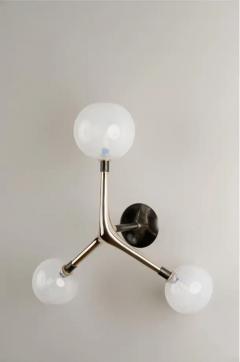 Isabel Moncada Organic Modern Sconce Cast Polished Bronze White Blown Glass Globes - 3837612