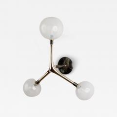 Isabel Moncada Organic Modern Sconce Cast Polished Bronze White Blown Glass Globes - 3854996