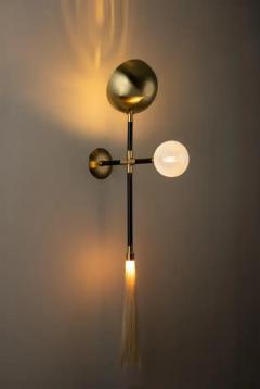 Isabel Moncada Organic Modern Sconce Polished Finish Blown Glass Globe Natural Horsehair Tassel - 3837559