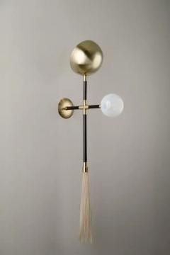 Isabel Moncada Organic Modern Sconce Polished Finish Blown Glass Globe Natural Horsehair Tassel - 3837561