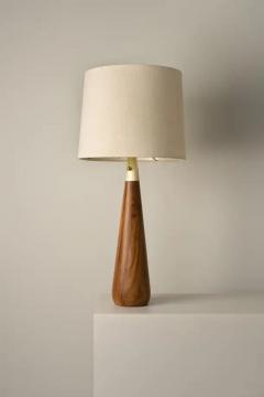 Isabel Moncada Organic Modern Table Lamp Natural Parota Wood Ivory or Black Fiberglass Shade - 3837554