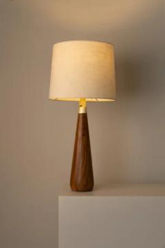 Isabel Moncada Organic Modern Table Lamp Natural Parota Wood Ivory or Black Fiberglass Shade - 3837557