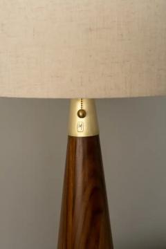 Isabel Moncada Organic Modern Table Lamp Natural Parota Wood Ivory or Black Fiberglass Shade - 3837558