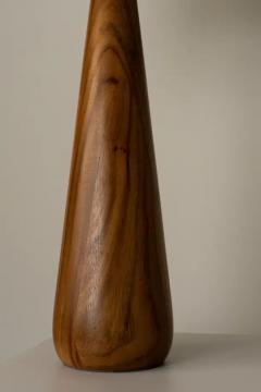 Isabel Moncada Organic Modern Table Lamp Natural Parota Wood Ivory or Black Fiberglass Shade - 3837574