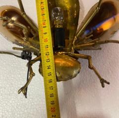 Isabelle Faure 1970 Bee Wall Lamp in Bronze or Brass Duval Brasseur Or Isabelle Faure 1 Bulb - 3427681