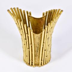 Isabelle Faure French 1980s brass umbrella stand waste paper basket by Isabelle Faure - 701176