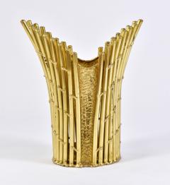 Isabelle Faure French 1980s brass umbrella stand waste paper basket by Isabelle Faure - 701179