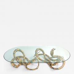 Isabelle Faure Signed Isabelle Faure cobra sculpture XL coffee table 1970s - 2649385