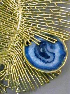 Isabelle Masson Faure Peacock feather wall lamp by Isabelle Masson Faure France circa 1980 - 4226062