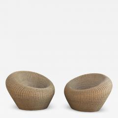 Isamu Kenmochi Rattan Round Chairs by Isamu Kenmochi - 1610382