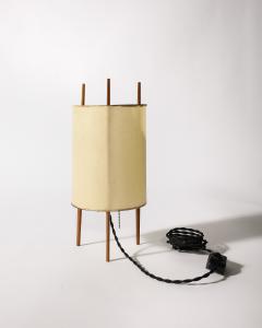 Isamu Noguchi Fiberglass and Mahogany Lamp No 9 by Isamu Noguchi for Knoll USA c 1947 - 4207528