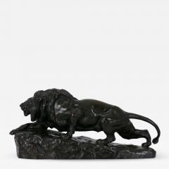 Isidore Bonheur Lion L Affut French Bronze Sculpture by Isidore Jules Bonheur Peyrol - 1187470