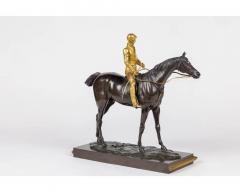 Isidore Jules Bonheur A Rare Gilt and Patinated Bronze Jockey on A Horse - 3210751