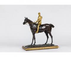 Isidore Jules Bonheur A Rare Gilt and Patinated Bronze Jockey on A Horse - 3210753