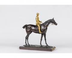 Isidore Jules Bonheur A Rare Gilt and Patinated Bronze Jockey on A Horse - 3210756