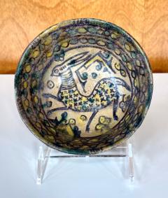 Islamic Buff Ware Slip Paint Ceramic Bowl with Animate Design Nishapur - 4484172