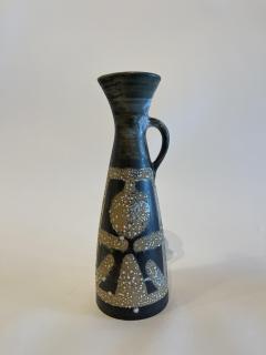 Israeli Mid Century Lapid Lava Glazed Ceramic Pitcher - 4195663