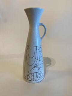 Israeli Mid Century Lapid Sgraffito Glazed Ceramic Pitcher - 4195599