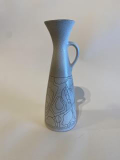 Israeli Mid Century Lapid Sgraffito Glazed Ceramic Pitcher - 4195605