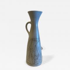 Israeli Mid Century Lapid Sgraffito Glazed Ceramic Pitcher - 4214053