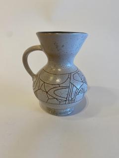 Israeli Mid Century Lapid Sgraffito Glazed Ceramic Pitcher - 4195888