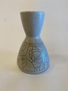 Israeli Mid Century Lapid Sgraffito Glazed Ceramic Vase - 4195805