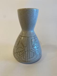 Israeli Mid Century Lapid Sgraffito Glazed Ceramic Vase - 4195807