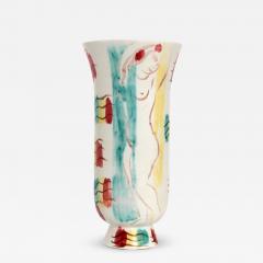 Issac Grunewald ISSAC GRUNEWALD HAND PAINTED CERAMIC VASE FOR RORSTRAND SIGNED AND DATED 43 - 4475263